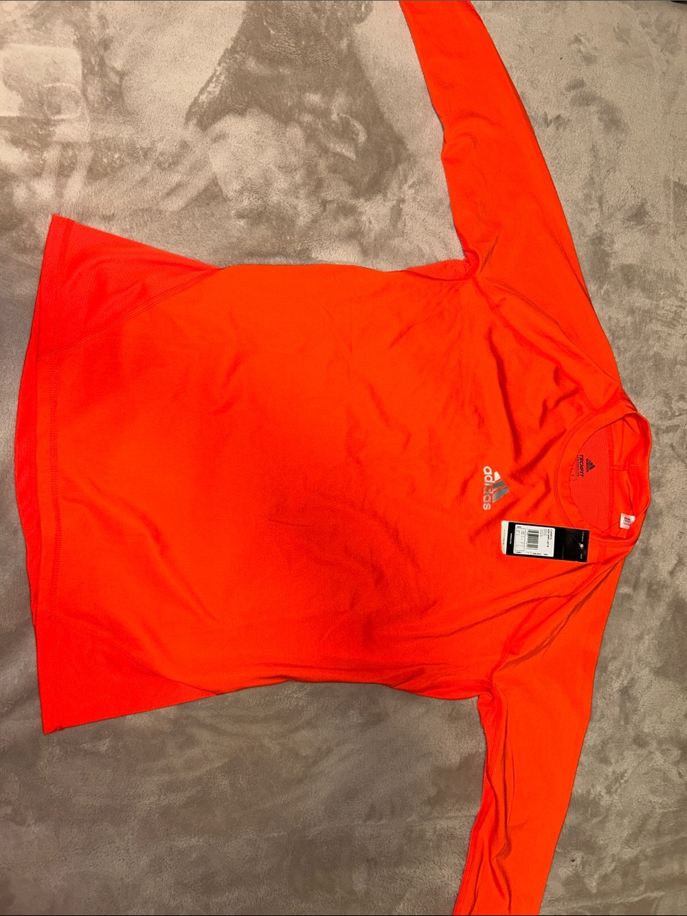 adidas Bright Orange Performance Tee with ALPHASKIN TECH